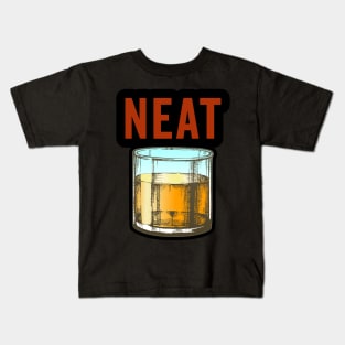 Whiskey Neat Old Fashioned Scotch and Bourbon Drinkers Kids T-Shirt